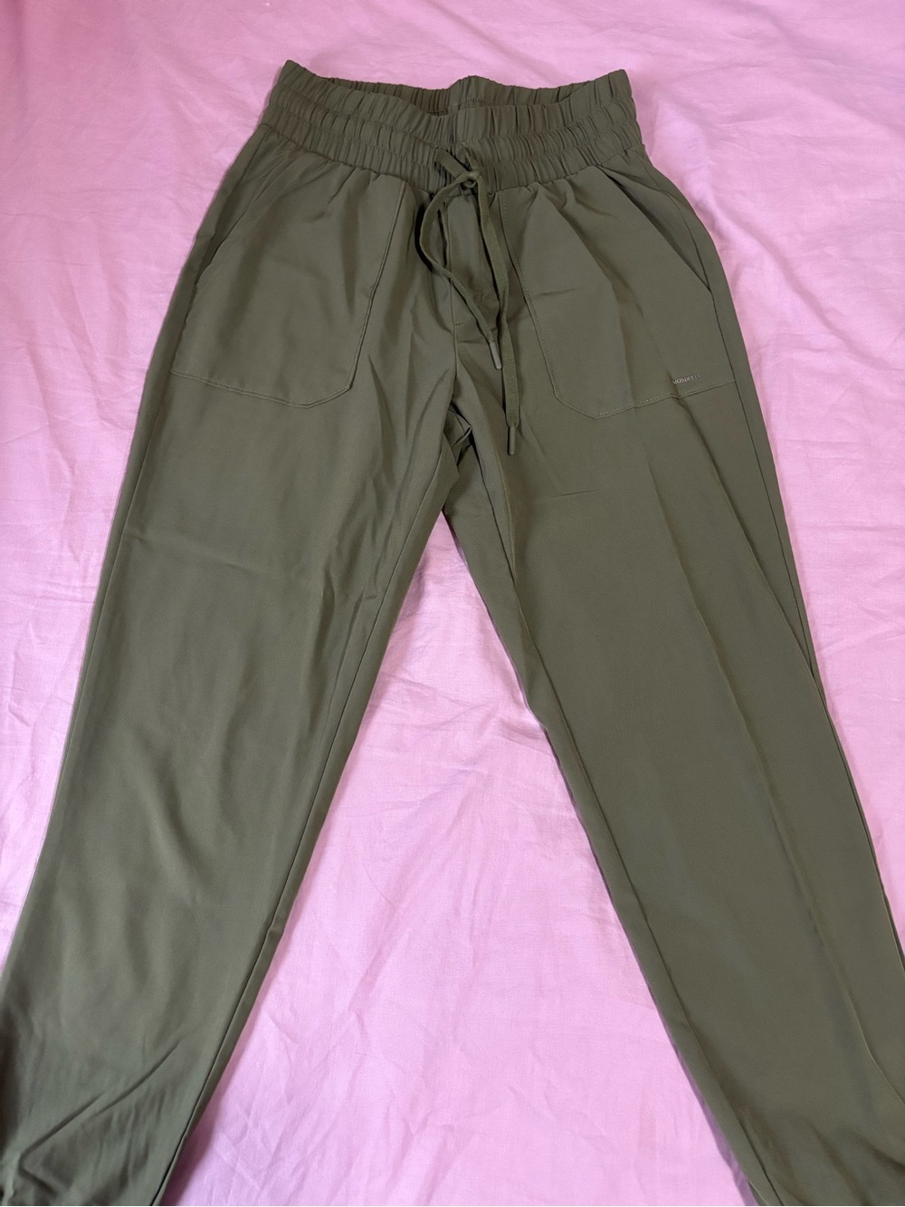Olive Green Drawstring Jogger Pants